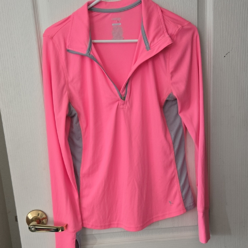 Danskin Now Pink and Gray Long Sleeve Top